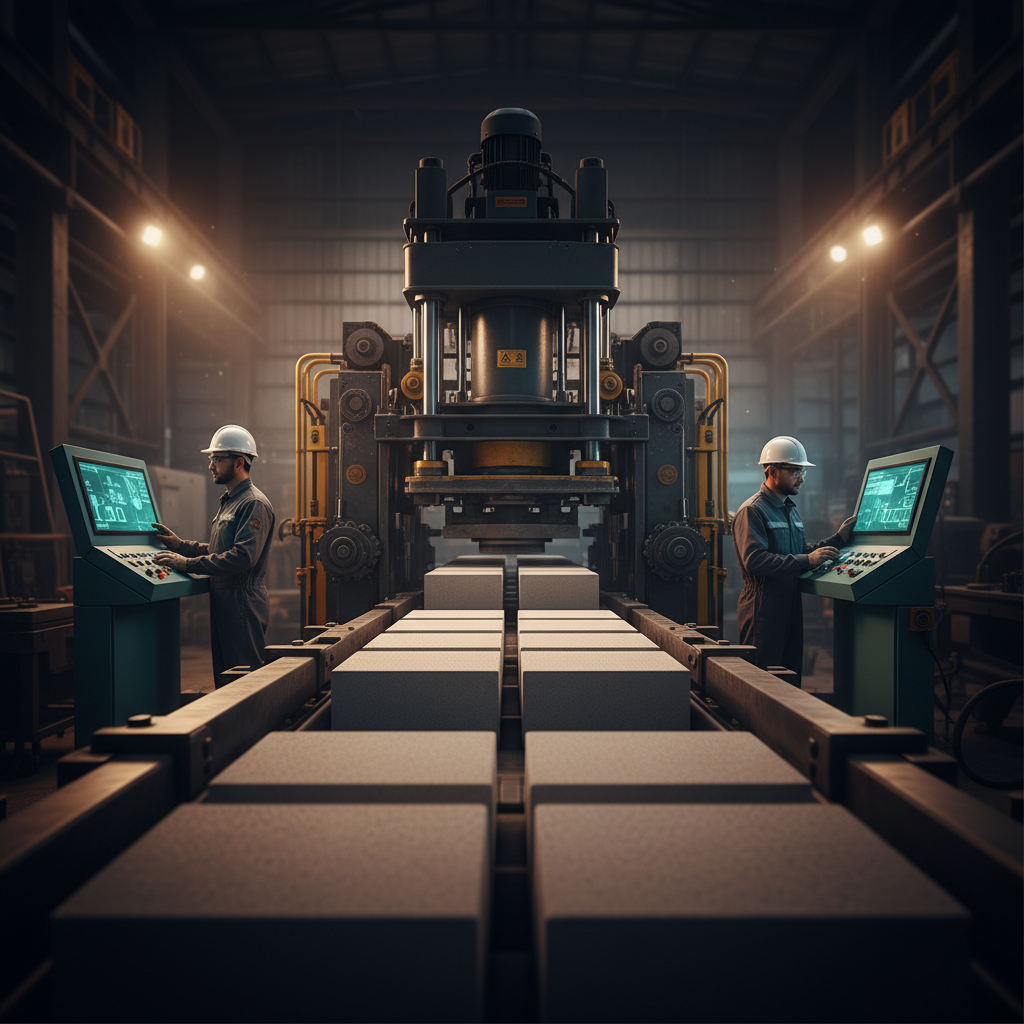 Operational AAC block making machine showing production workflow