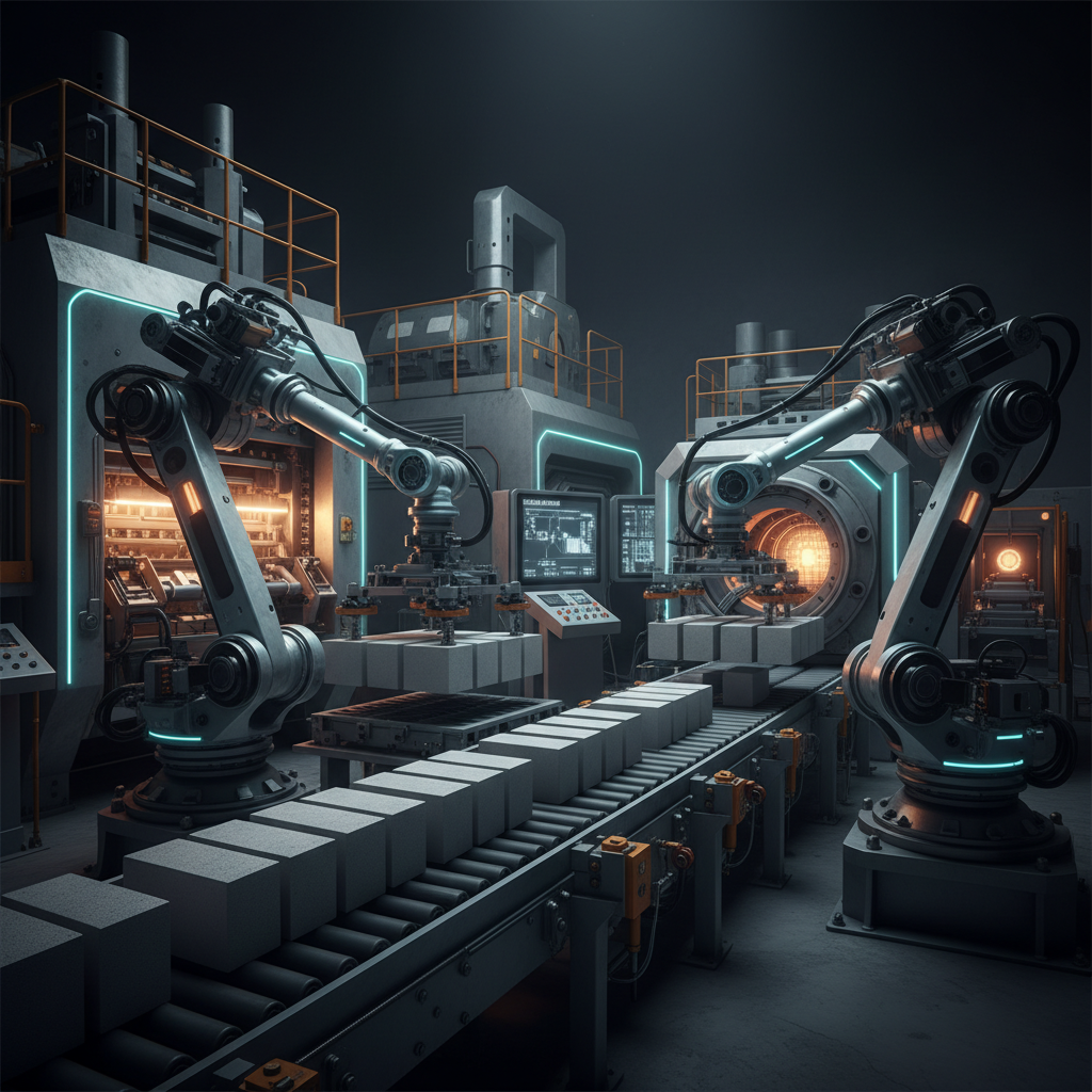 Automated AAC block making machine producing uniform blocks in construction industry