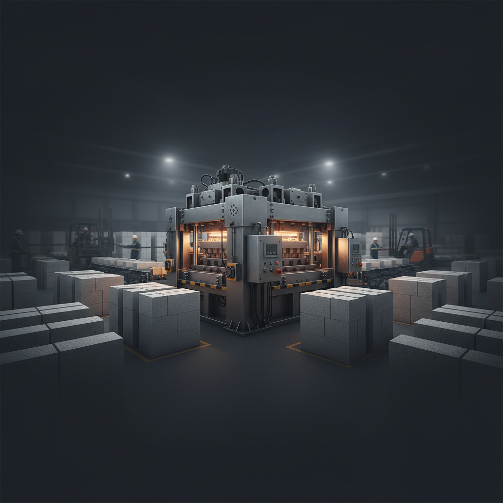 AAC block making machine in industrial manufacturing environment