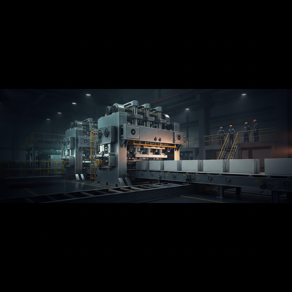 AAC block making machine in modern industrial construction factory
